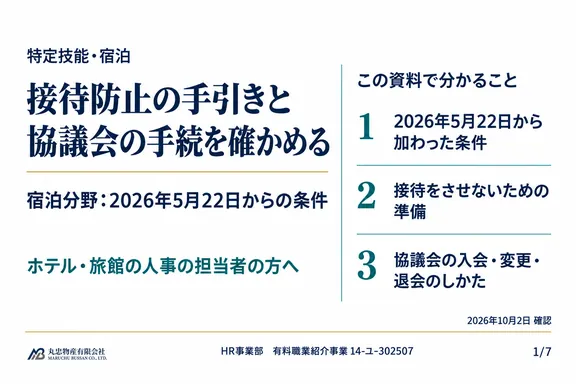 宿泊：協議会と基準改正の確認の1ページ目
