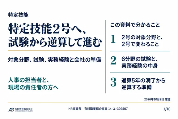 特定技能2号への移行ガイドの1ページ目